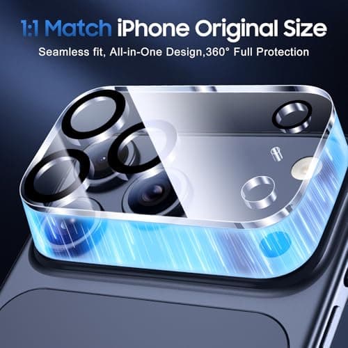 UniqueMe Compatible for 3 Pack iPhone 17 Pro Max Camera Lens Protector - [Drop Protection] Anti Scratch Full-Coverage Camera Cover Screen — view 5