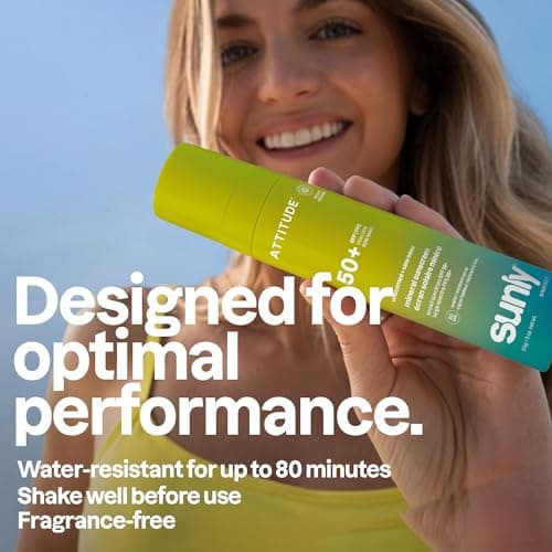 ATTITUDE Mineral Sunscreen Lightweight Lotion SPF 50, Broad Spectrum Zinc Oxide, EWG Verified, Non-Nano, Water-Resistant 80 Minutes, Non-Greasy for Face & Body, Vegan, Unscented, 80 grams — view 3