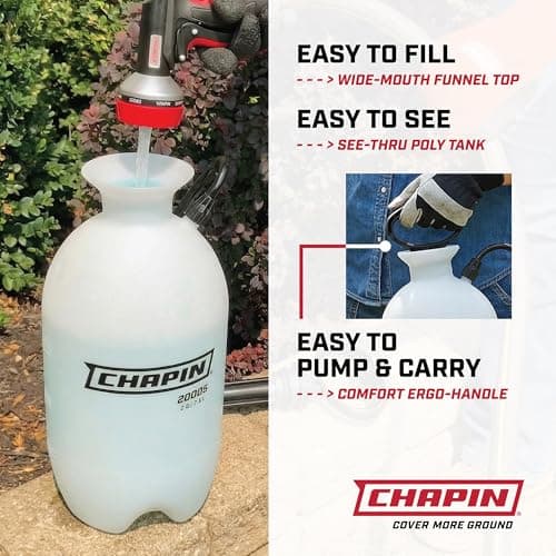 Chapin 20004 Pump Sprayer, 1-Gallon SureSpray Translucent Tank with an Easy Fill Funnel-Top Opening, Adjustable Cone Nozzle & 34" Long Reach Hose, Used for Fertilizer, Pesticides, Weeds & Pests — view 2