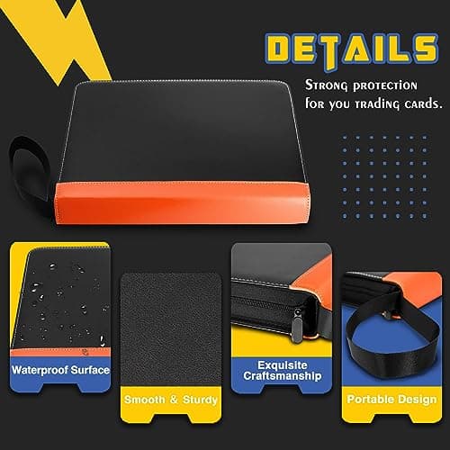 CLOVERCAT 9 Pocket Waterproof Trading Card Binder, Trading Album Display Holder, Expandable, 720 Double Sided Pocket Album, Compatible with Cards, Yugioh, MTG and Other TCG