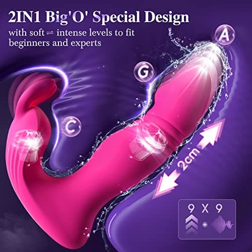 Adult Sex Toys Women Sex Toy - 3IN1 Wearable Vibrator Adult Toys with 9 Vibrating Rabbit Ears & 9 Thrusting Dildo Clitoral Dildos G Spot Vibrators Couples Sex Machine