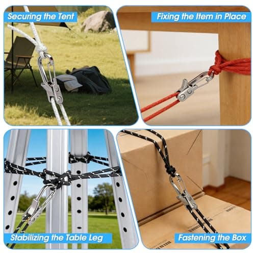 Nylon Rope Rollers 6 Pack, Tension Rope Ratchet Tightening Tool for Securing Tent Items, Cotton Rapid Ropes for Camping Accessories — view 4