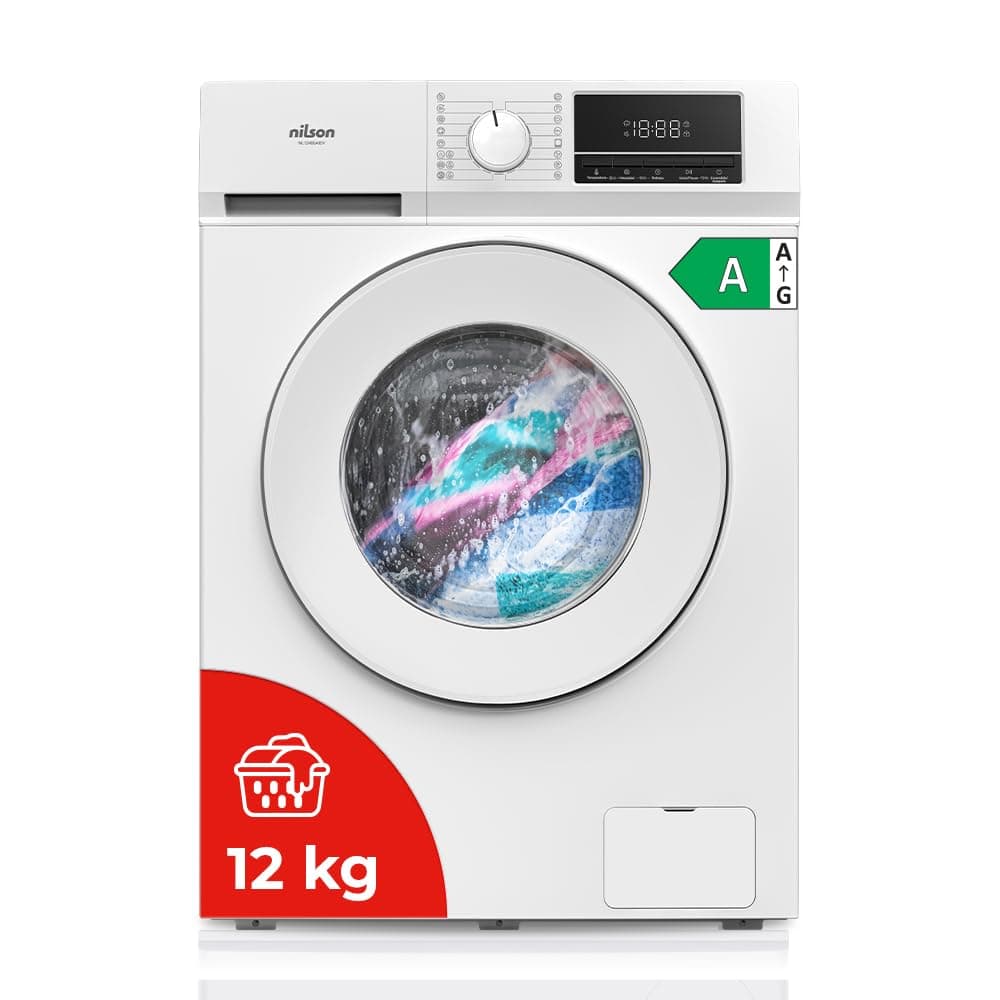 Nilson Lavadora 6Kg Carga Frontal Blanco NL6200AI. 1600W, 1200rpm, Motor Inverter, 11 Programas, Función Stop&Go, Tambor Diamante, Clase de Eficiencia Energética A — view 10