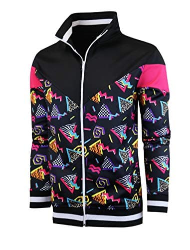 SCREENSHOT Mens Urban Hip Hop Premium Track Jacket - Slim Fit Side Taping Sportswear Urbanwear Streetwear Fashion Top, F11904-black/Pop, X-Large