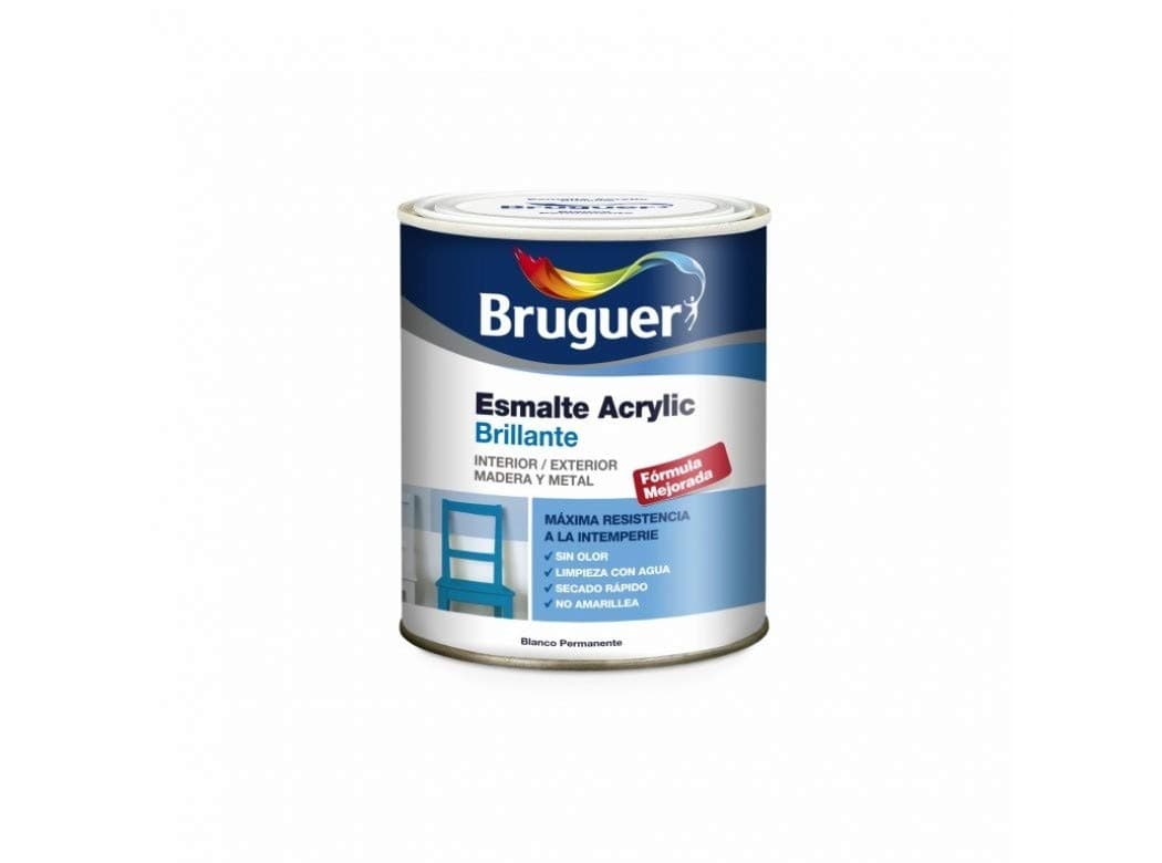 Bruguer Acrylic Multisuperficie Esmalte al agua Satinado - Pintura 750 mL, Blanco Permanente — view 35