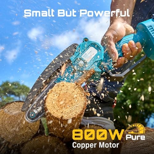 SEESII Cordless Mini Chainsaw 6 Inch, 4.0Ah Battery Powered Electric Saw — view 3
