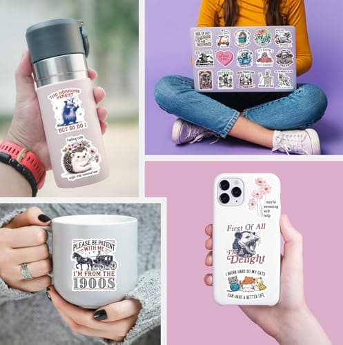 200 PCS Funny Holographic Stickers for Adults, Waterproof Vinyl Sarcastic Meme Decals for Laptop, Water Bottle, Phone, Kindle, Journal, Scrapbook, Bumper, Skateboard, Luggage, No Repeats — view 5