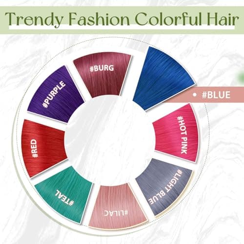 RUNATURE Blue Hair Extensions Tape in Human Hair Extensions 16 Inch 25g 10pcs — view 4