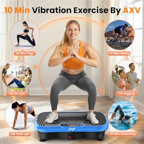 AXV Vibration Plate Fitness Platform Exercise Machine Vibrating Shaking Full Body Shaker Workout Vibrate Stand Shake Board Sport for Weight Loss Fat Burner for Gym Home Office — view 2