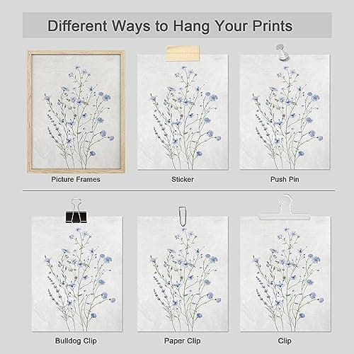 SIGNWIN Poster Colorful Wildflower Still Life Floral Botanical Print Nature Illustrations Decorative Country/Farmhouse Rustic Cozy Zen for Living Room, Bedroom, Office - 8"x10"x 4 — view 4