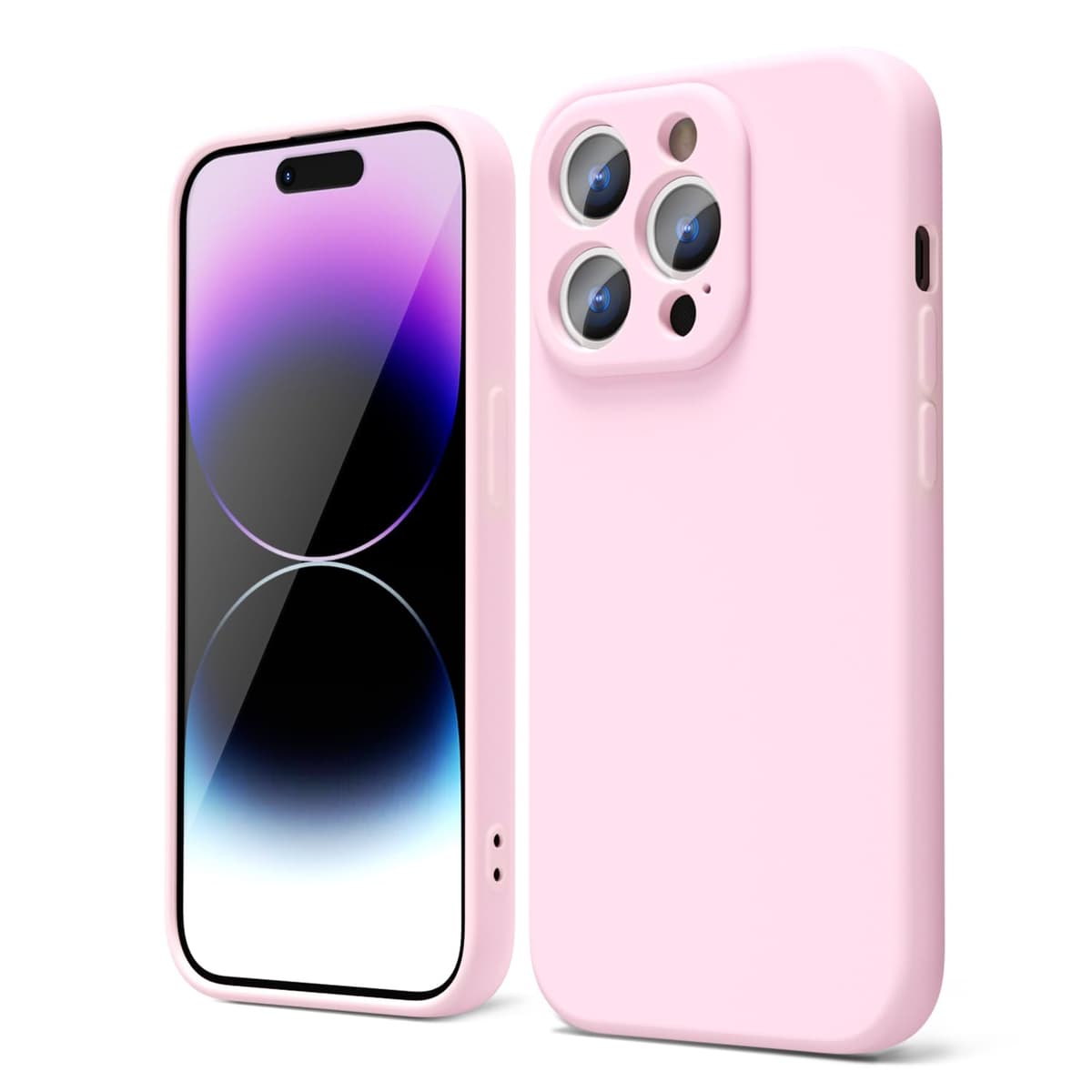 oakxco for iPhone 17 Pro Max Phone Case Liquid Silicone, Cute Thin Slim Grip Soft Rubber Gel for Women Men, Smooth Matte TPU Plain Solid Color Girly Simple Case with Camera Cover, Light Pink — view 1570