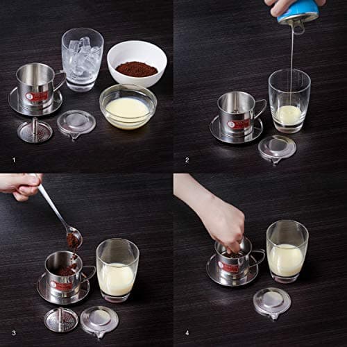 Thang Long Vietnamese Coffee Filter Maker Press. Screw Down Phin Made in Vietnam. Authentic (1, Medium (8 oz)) — view 3