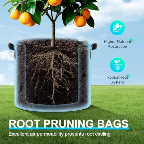 Land Guard 4-Pack Fabric Grow Bags 5 Gallon, Thickened Nonwoven Garden Pots, Growing Bags with Handles, Black — view 5