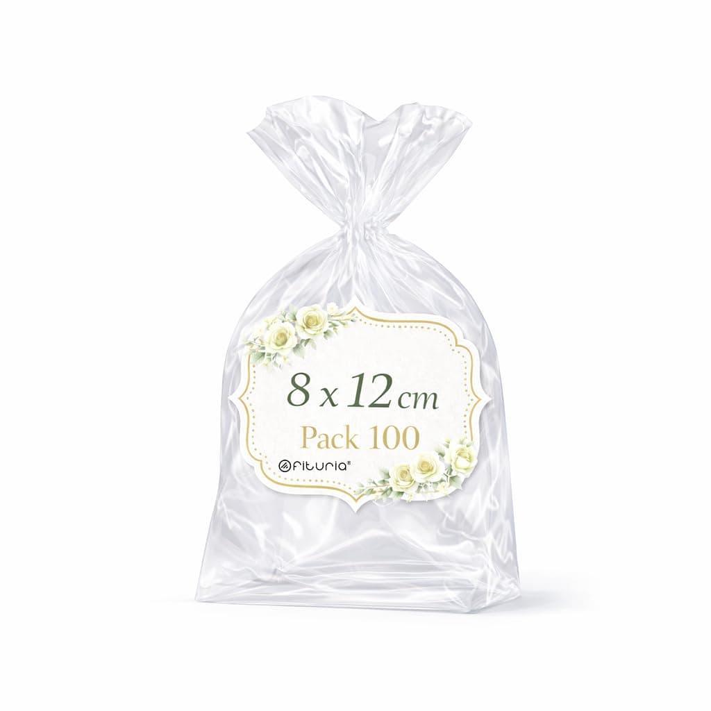 Ofituria Bolsas Celofán Transparente 10 x 15 cm, Bolsas Transparentes para Chuches y Regalos – Bolsas Plastico Transparente para Cumpleaños Infantiles, Galletas y Detalles, 1 Pack (100 Bolsas) — view 46