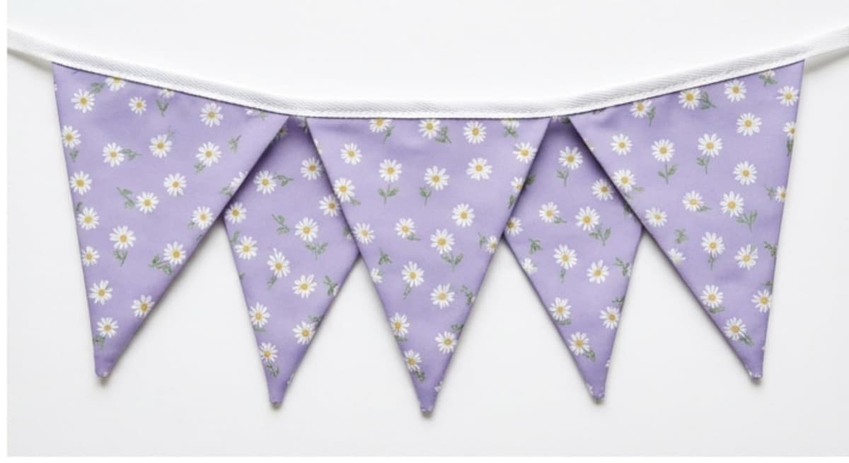 4.5m Fabric Bunting – 12 Large Pennant Flags – Durable Summer Theme Garden Decor – Tear-Proof Outdoor Banner for Parties, BBQs & Festivals (Sky blue) — view 2