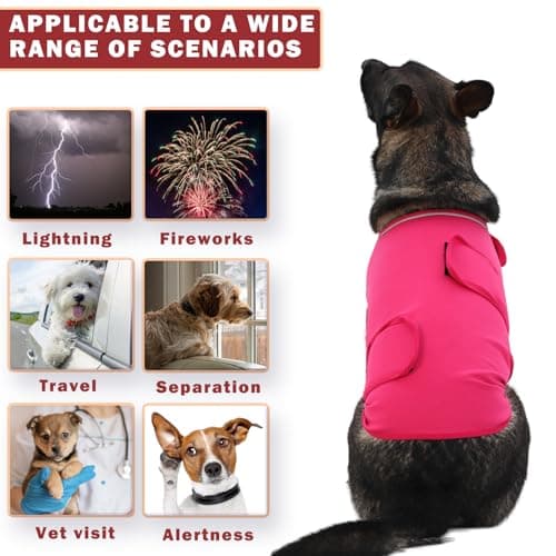 Meifsou Dog Anxiety Vest, Skin-Friendly Thunder Jacket for Dogs, Dog Calming Shirt for Thunder, Fireworks, Vet Visits and Separation - Keep Pet Calm Without Medicine, Fit for Small Medium Large Dogs — view 2