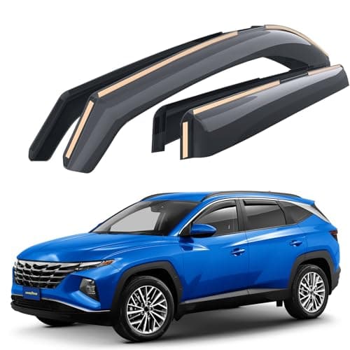 Goodyear Shatterproof in-Channel Window Deflectors for Hyundai Tucson 2022-2026, Rain Guards, Window Visors for Cars, Vent Deflector, Car Accessories, 4 pcs. - GY007802