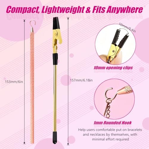 2Pcs Bracelet Helper Tool Jewelry Clasp Assistant for Bracelet Necklace Wearing Aid — view 4