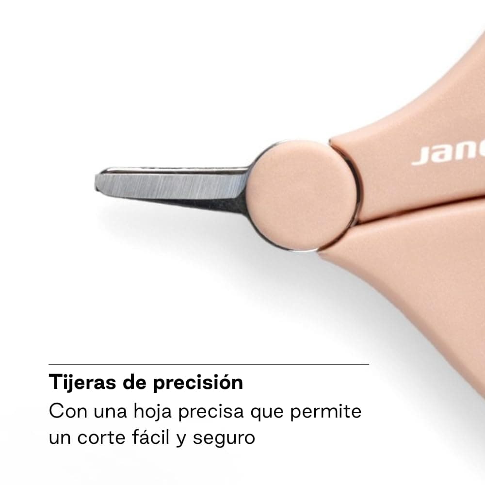 Jané Tijeras Cortauñas para Bebé y Recién Nacido, Punta Redondeada y Hoja Corta, Acero Inoxidable, Ergonómico, con Capuchón de Seguridad, Rosa — view 5