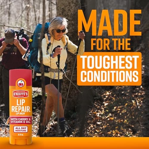 O'Keeffe's Lip Repair Chapstick Stick, Cherry & Vitamin E Oil Lip Balm for Dry Cracked Lips, Guaranteed Relief & All-Day Moisture in 1 Use, Lip Chap, 8 Moisturizing Ingredients, 1 Pack — view 4