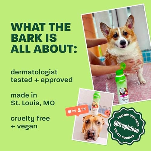 TropiClean 2-in-1 Dog Shampoo and Conditioner, Moisturizing Dog Detangler, Puppy Safe, Made in the USA, Papaya Scent, Cat & Kitten Safe, 20oz. — view 4