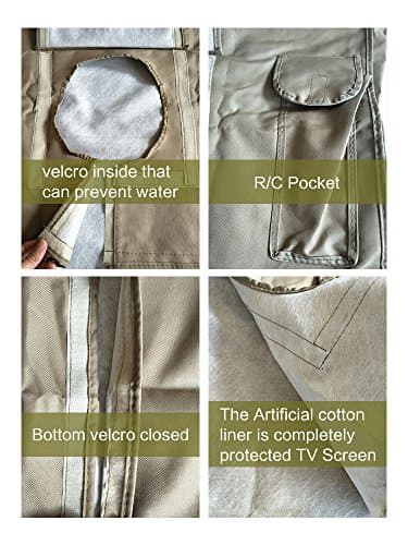 A1Cover Outdoor 50" TV Set Cover,Scratch Resistant Liner Protect LED Screen Best-Compatible with Standard Mounts and Stands (Tan) … — view 5