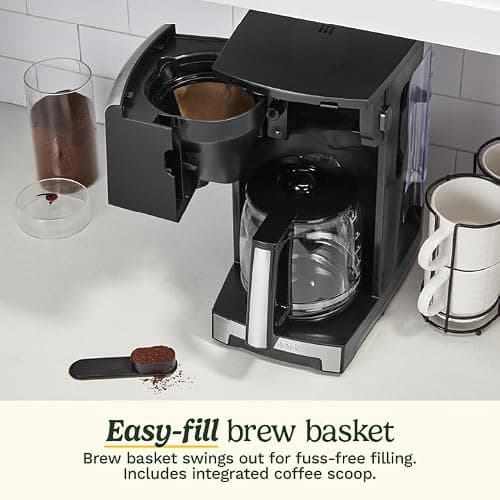 Cuisinart Personal Brew™ 12-Cup Coffee Maker, Automatic Coffee Machine, Programmable Coffee Maker for Home Brewing Convenience with Adjustable Brew Strength, Stainless Steel/Black, DCC-12 — view 5