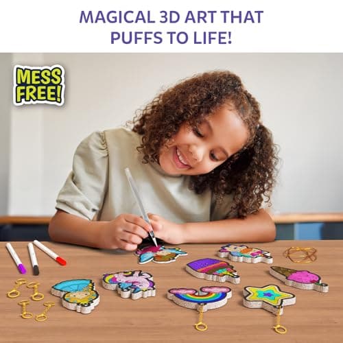 Skillmatics Aqua Puffs - 3D Art Kit, Princesses & Unicorns, Mess-Free Paint by Number Craft for Kids, DIY Color Activity, Screen-Free Fun, Best Gift for Girls & Boys Age 4, 5, 6, 7, 8, 9, 10