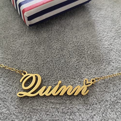 RONKAHSHOW Babygirl Custom Pendant Name Necklace Customized Personalized with Heart Necklace Best Gift for Women New Year Birthday Mother’s day Christmas wedding Party G — view 7
