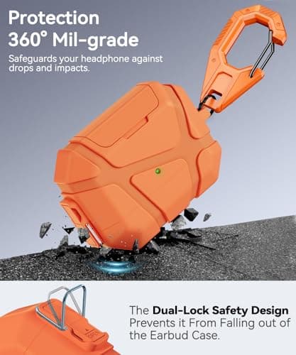 TNSNK for AirPods Pro 3rd Case with Secure Lock-Orange — view 4