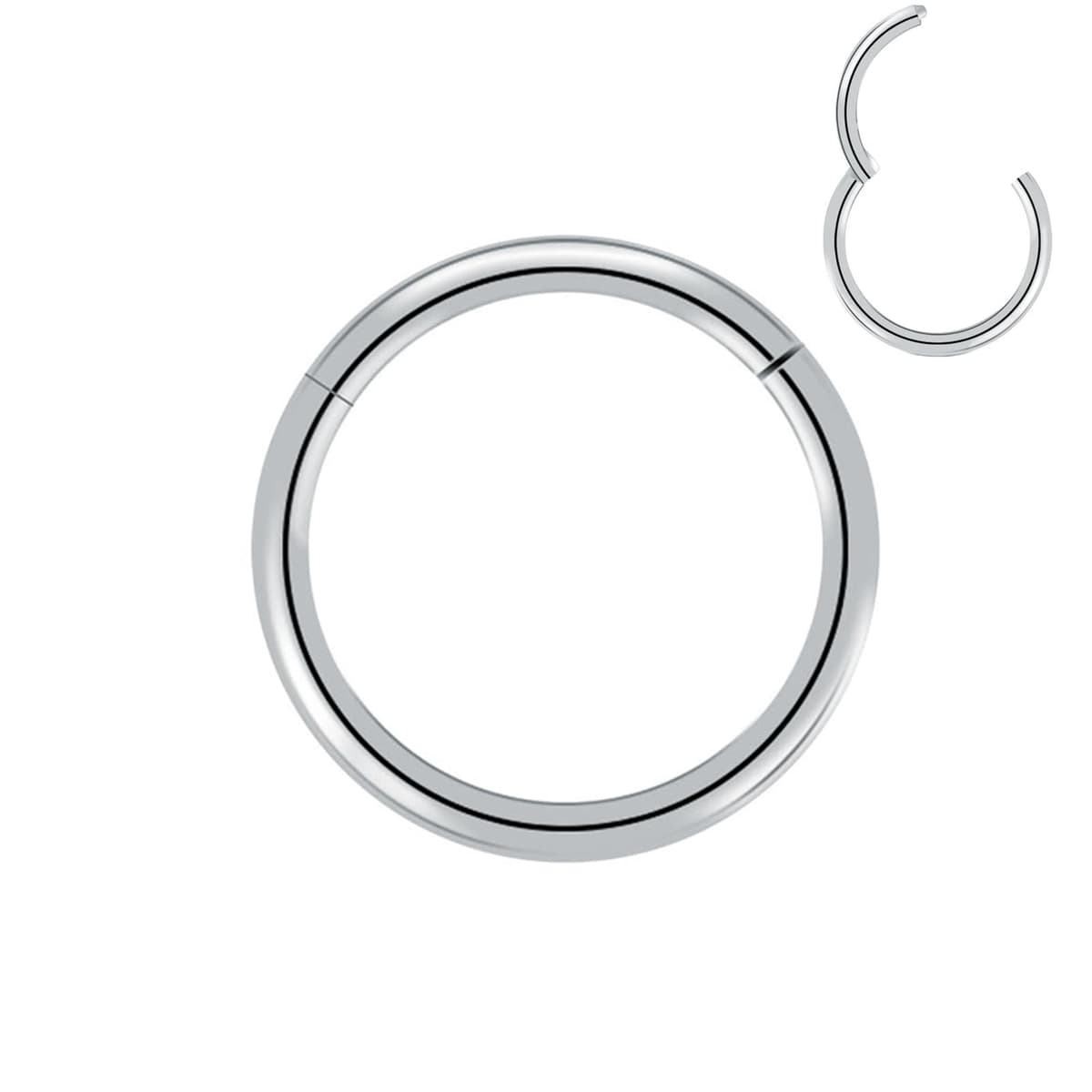 Artskin Grados 23 Titanio Bisagra nariz Anillos Piercing Cuerpo Anillos Helix cartílago Rook Pendientes 20G 18G 16G Diámetro 6 mm-10 mm Negro/Plata/Oro/Oro Rosa