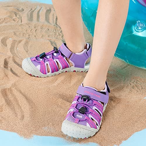 DREAM PAIRS Kids Sandals Toddler Girls & Boys Summer Outdoor Athletic Sport Sandals for Toddler/Little Kids/Big Kids,Size 6 Toddler,All Purple,171111-K