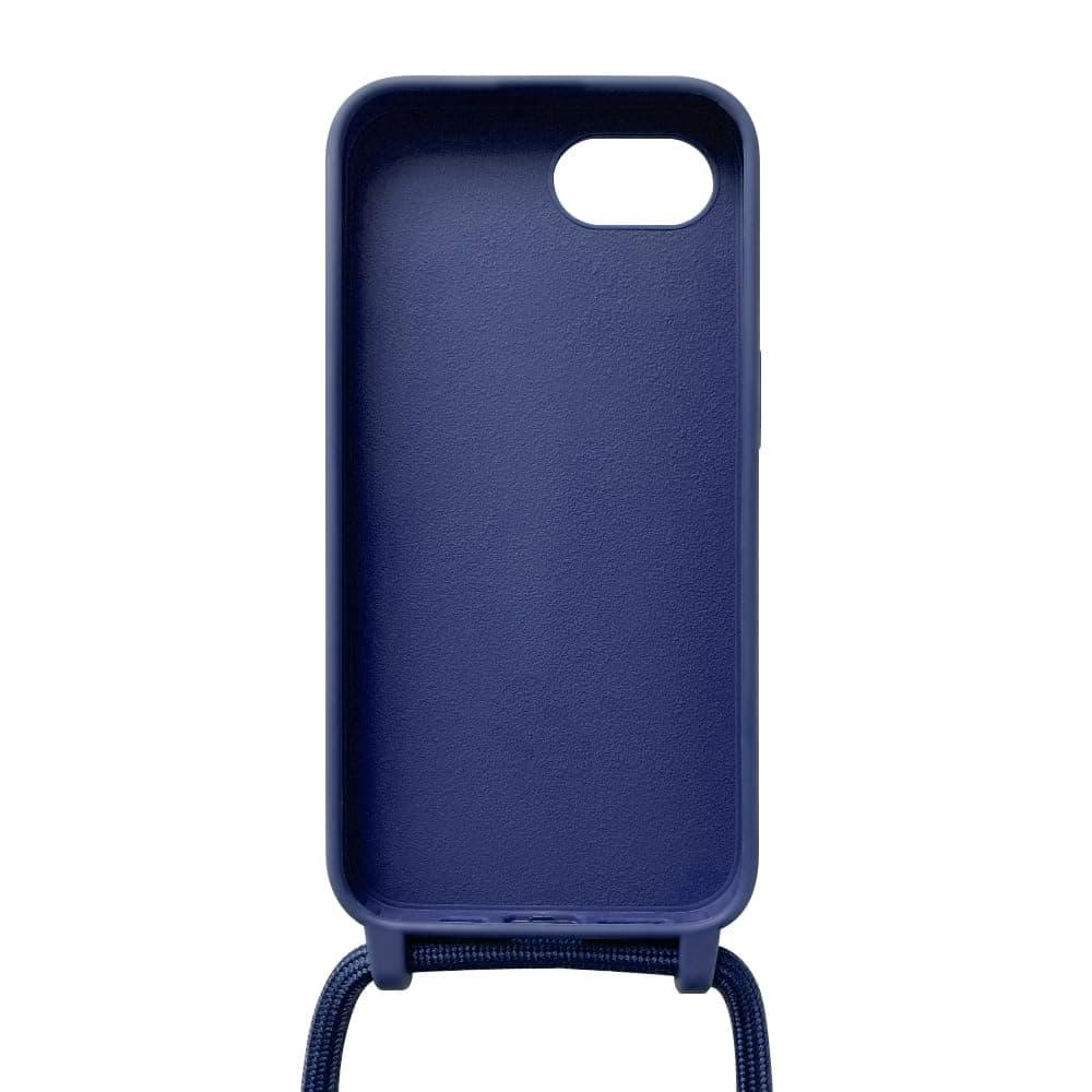 Funda Compatible con iPhone 16e(6.1"),Ajustable Collar Correa de Cuello Cordón Cuerda Carcasa TPU Bumper Silicona Skin Caso para iPhone 16e(6.1")-Azul — view 2