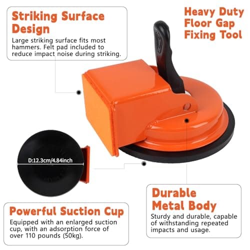 Heavy Duty Floor Gap Fixer Tool, Plank Grabber with Suction Cup(D: 4.84 Inch), Flooring Gap Repair Tool for Wood, Tile, Vinyl, Laminate Flooring Tools, Flooring for Widths 5 Inches and Above — view 6