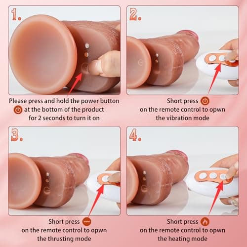 Realistic Thrusting Suction Cup Dildo - Vibrator for Anal and G Spot Stimulation, 9 Speeds, Adult Sex Toy for Men, Women and Couples — view 4