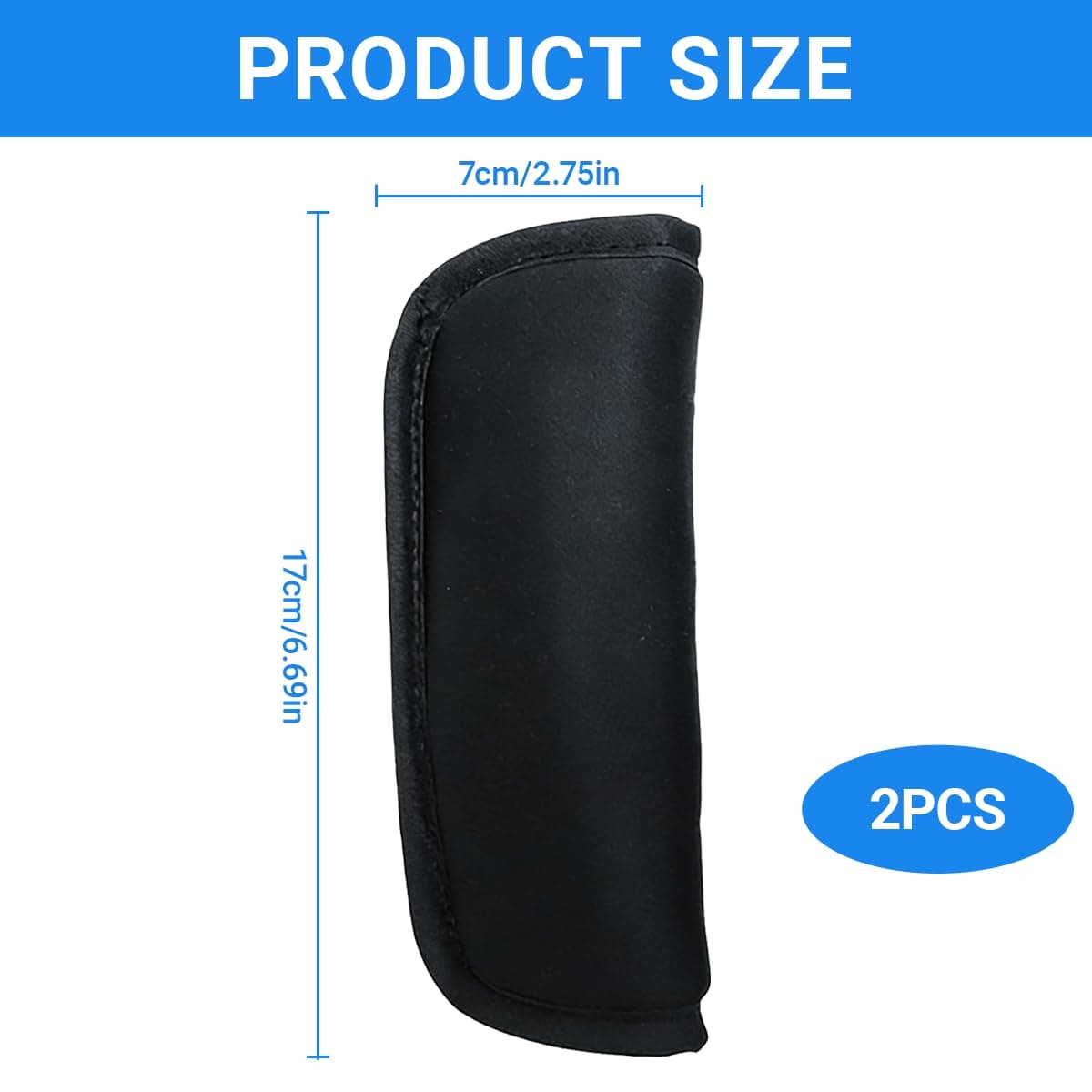 Cinturón de seguridad para bebé, almohadillas suaves para cinturón de seguridad para cochecitos y asientos infantiles, material Oxford transpirable, ajuste universal, negro, juego de 2 — view 2