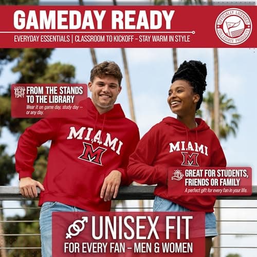 Campus Colors Miami (OH) Redhawks Arch & Logo Gameday Hoodie - Red Medium — view 3