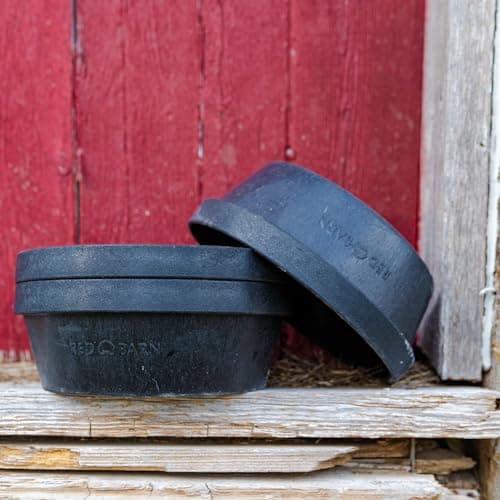 Red Barn 0.5 Gallon Rubber Feed Pan – Heavy Duty Flexible Feed Bowl for Dogs, Chickens & Small Animals – Crack & Freeze Resistant Rubber Feeding Tub — view 3