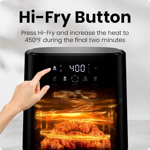 Chefman Air Fryer – 4 QT Compact Airfryer for Quick & Easy Meals in Minutes, Features Hi-Fry Technology for Extra Crisp, Touchscreen Controls with 4 Presets, Nonstick & Dishwasher Safe Basket - Black — view 4