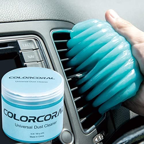 ColorCoral Car Cleaning Gel Universal Gel for Car Vent Cleaner Cleaning Putty Auto Detailing Interior Dust Cleaning Kit for Auto Seat, Christmas Stocking Stuffers for Adults Men Women Kid 160g