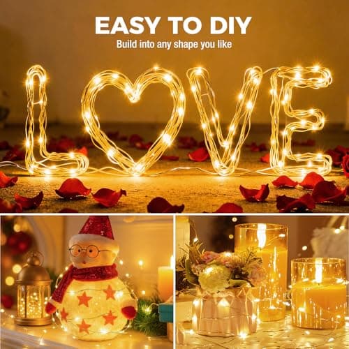 litogo Fairy Lights Battery Powered with 3 Modes, 7FT/2M 20LED Twinkle Lights Indoor, 6 Pack Waterproof Mini LED String Lights Battery Operated for Mason Jars Bedroom Party Wedding Decor, Warm White — view 3