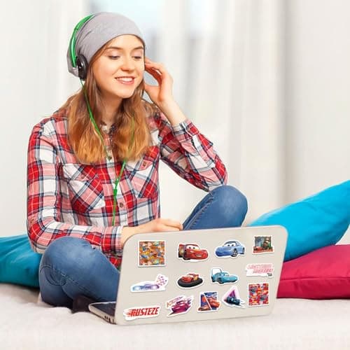 100PCS Cartoon Movie Cars Stickers for Kids,Vinyl Waterproof Princess Decal for Water Bottle Laptop Toy Sticker for DIY Decorate Bumper Phone Hard Hat Kids Teens Gifts (CAR)