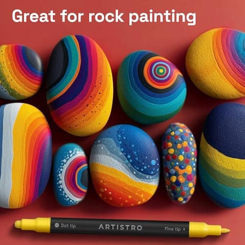 ARTISTRO 24 Precision Dual-Tip Acrylic Paint Markers – Paint Pens Set with Dot & Fine Tips for Fabric, Rock, Glass, Wood, Coloring Books – Arts & Crafts Gift – Classroom Must Haves & School Supplies — view 7