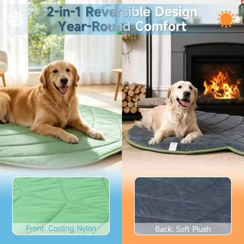Paw Legend Dog Cooling Mat for Dogs & Cats 27.2" x 33.5", Reversible Pet Cooling Pad Blanket, Ice Silk Fabric, Breathable & Washable for Crate, Sofa, Floor, Indoor Outdoor Summer Use — view 3