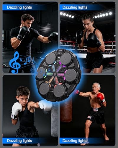Music Boxing Machine for Kid & Adults, Music Punching Machine with Rhythm Light, Smart Training Equipment with Boxing Gloves, Sports Toy Gift (Navy Blue) — view 6