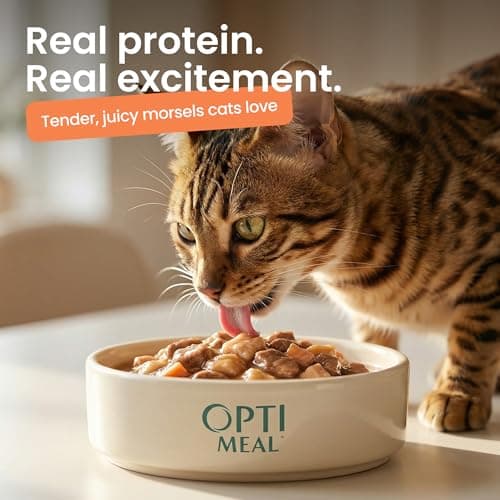 Optimeal Wet Cat Food Variety Pack - Savory Protein Selection, Grain Free Tender Morsels, High Protein Premium Nutrition Made with Natural European Ingredients, Adult Cat Pouches 3oz (Pack of 12) — view 4