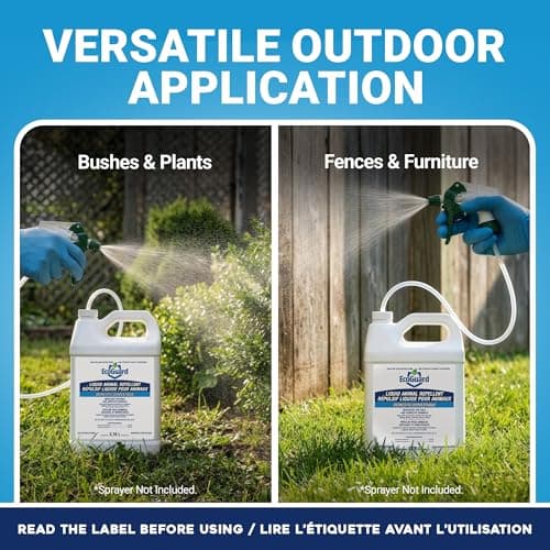 EcoGuard Home And Cottage Liquid Animal Repellent 3.78L | Bitter Anti Chew Spray with Bitrex, For Wild And Domestic Animals | Helps Deter Raccoons, Rabbits, Skunks, Squirrels, Coyotes, Mice, Rats And Other Nuisance Pests | Yard, Home & Garbage Protection | SPRAYER NOT INCLUDED — view 2