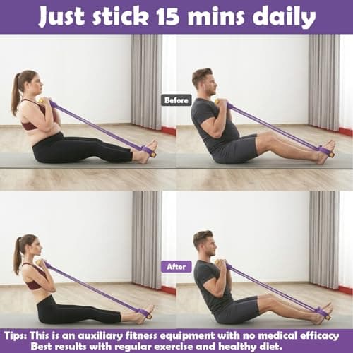 YQQKRCB Multifunctional Resistance Bands with Handles and Pedals, 4/6/8 Tubes, 300% Elasticity Latex Tension Rope for Full Body Workouts, Pilates Auxiliary Exercise Equipment (55lbs) — view 4