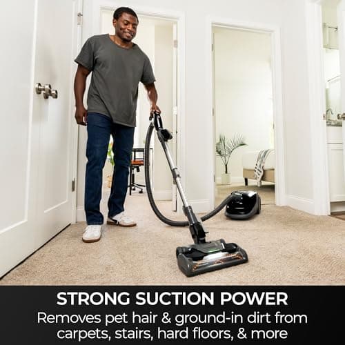 Kenmore BC3006 400 Series Pet Friendly Lightweight Bagged Canister Vacuum Cleaner 2-Motor Design with Hair Eliminator Brushroll, HEPA, LED Headlight，Extended Wand and Auto Cord Rewind, Anthracite