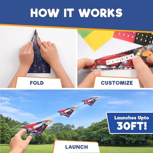 Doctor Jupiter My First Paper Airplane Book Kit for Kids Ages 4+ | Travel Toy Activities for 6-7-8-9-10 Year Old Boys & Girls | Make & Fly 50+ Paper Airplanes with 500+ Stickers — view 3